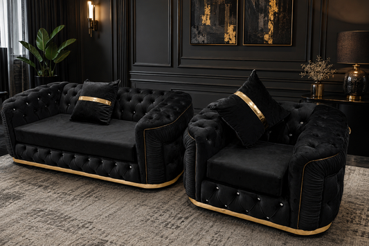 Khalifa Chesterfield Sofa – Luxury Button-Tufted Velvet Sofa