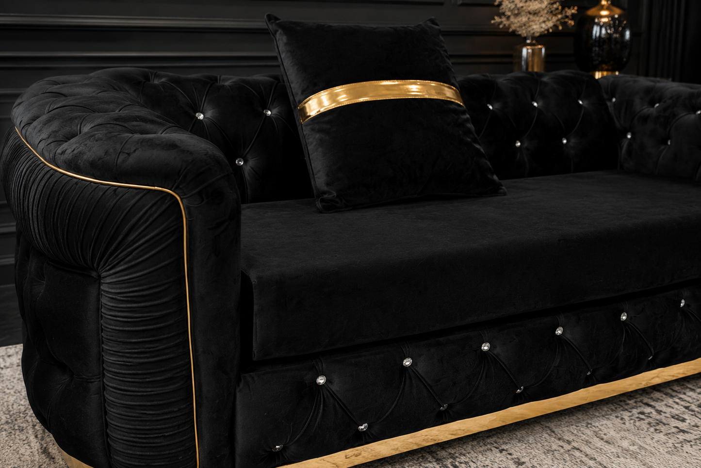 Khalifa Chesterfield Sofa – Luxury Button-Tufted Velvet Sofa