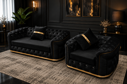 Khalifa Chesterfield Sofa – Luxury Button-Tufted Velvet Sofa