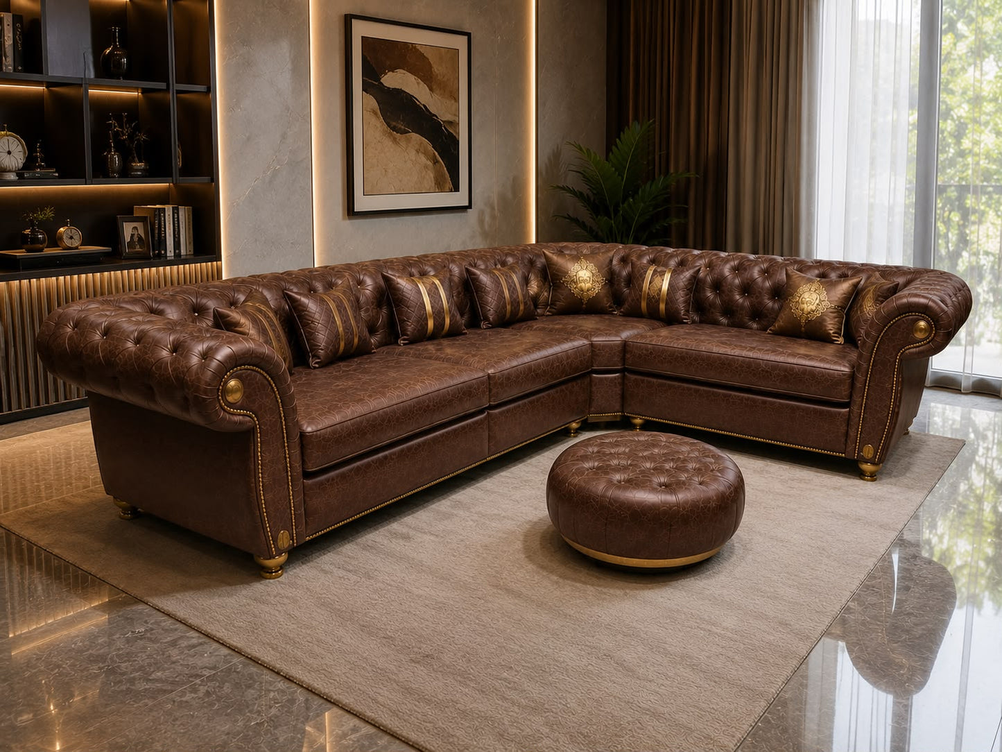 Fabric Chesterfield Sofa